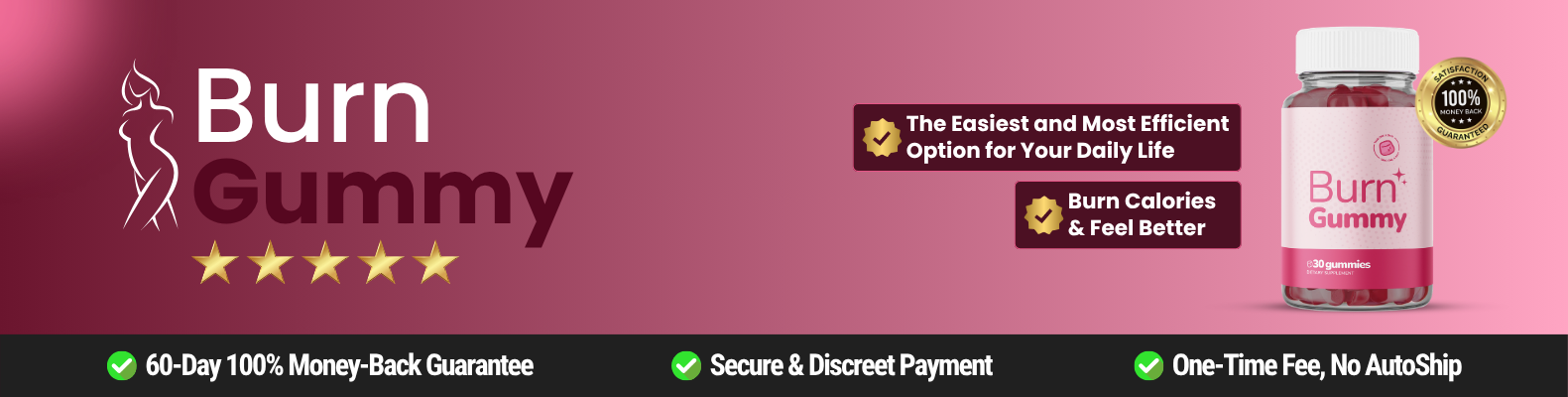 Burn Gummy secure checkout guarantee banner
